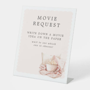Pyjamas & Prosecco Bridal Shower Movie Request Pedestal Sign