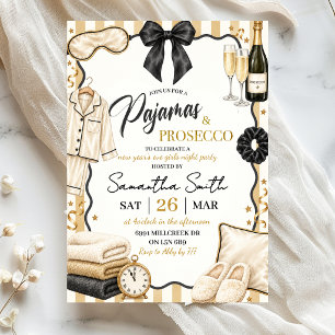 Pyjamas & Prosecco New Year's Eve Party Invitation