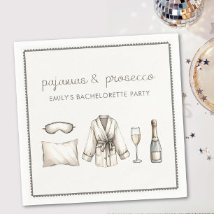 Pyjamas & Prosecco Personalised Bachelorette Party Napkin
