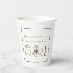 Pyjamas & Prosecco Personalised Bachelorette Party Paper Cups