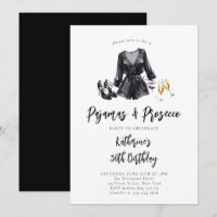 Pyjamas Prosecco PJ Party Black Chic 30th Birthday