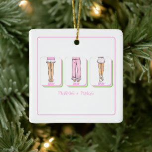 Pyjamas & Pungs Mahjong Ladies Personalised Ceramic Ornament