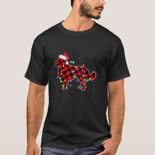 Pyjamas Red Buffalo Plaid Australian Shepherd dog T-Shirt