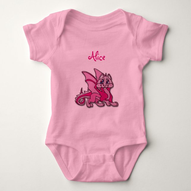 Pynky the dragon baby bodysuit (Front)