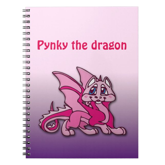 Pynky the dragon spiral notebook (Front)