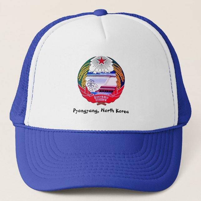 Pyongyang, North Korea (DPRK) Hermit Kingdom Trucker Hat (Front)