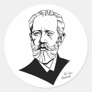 Pyotr Tchaikovsky Classic Round Sticker