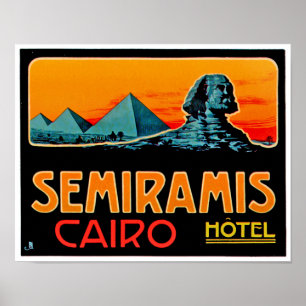 Pyramid and Sphynx, Cairo Poster