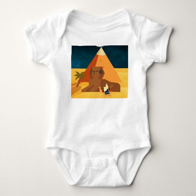 Pyramid at night baby bodysuit (Front)
