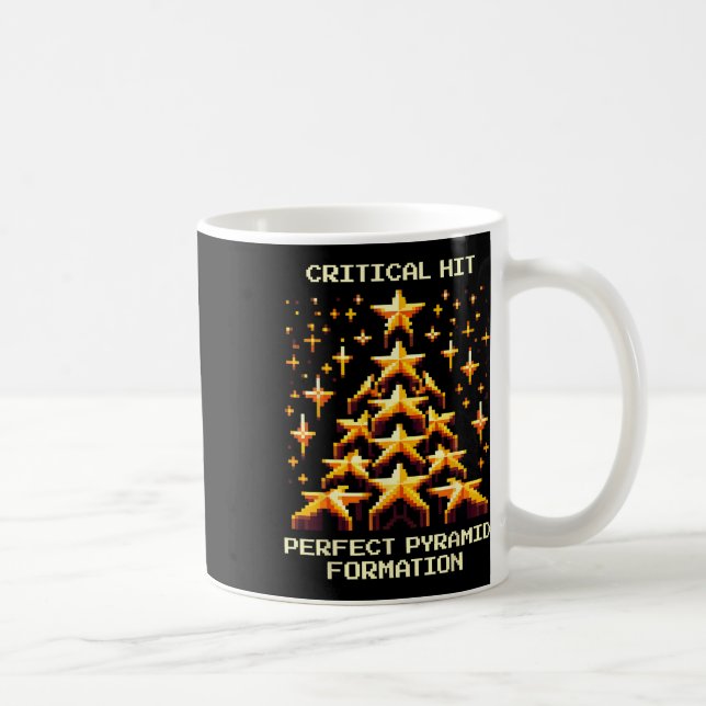 Pyramid Critical Hit Pixel Cheerleading  Coffee Mug (Right)