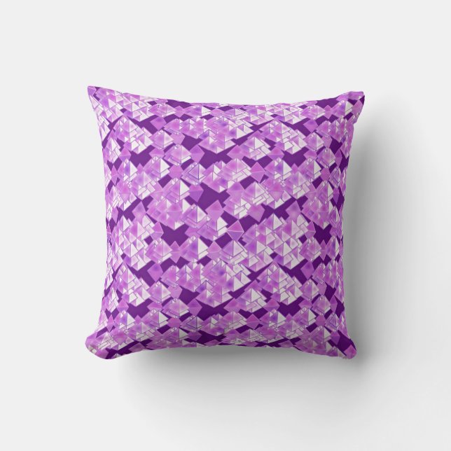 Pyramid crystals, purple cushion (Front)