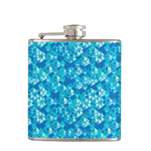 Pyramid crystals, turquoise and blue hip flask