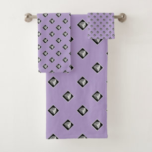 Pyramid Cube Repeat Lilac     Bath Towel Set