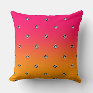 Pyramid Cube Repeat Pink Yellow Cushion