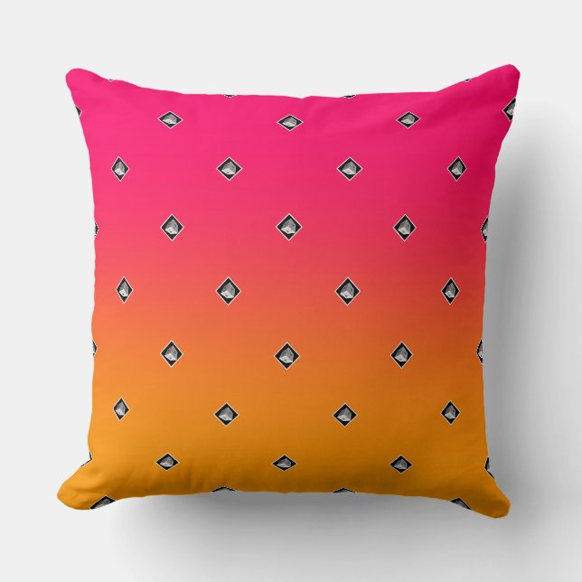 Pyramid Cube Repeat Pink Yellow              Cushion (Front)