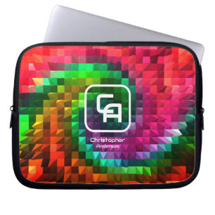 Pyramid Factal Multicolors  Electronics Bag