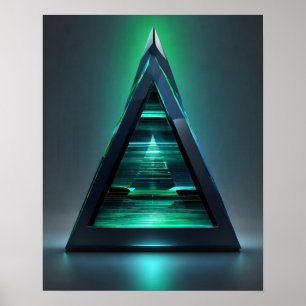 PYRAMID GREEN TEAL LIGHT POSTER
