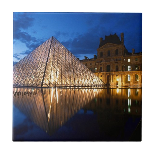 Pyramid in Louvre Museum,Paris,France Tile (Front)