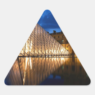 Pyramid in Louvre Museum,Paris,France Triangle Sticker