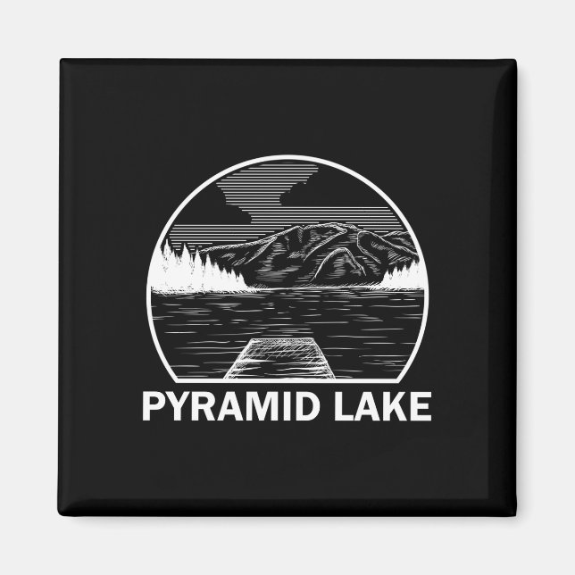 Pyramid lake nevada funny fishing camping summer magnet (Front)