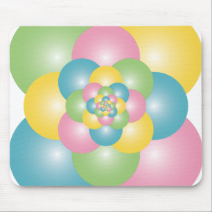 Pyramid of colourful balloons mouse pad