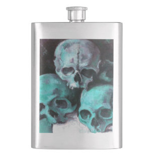 Pyramid of Skulls After Cezanne Hip Flask