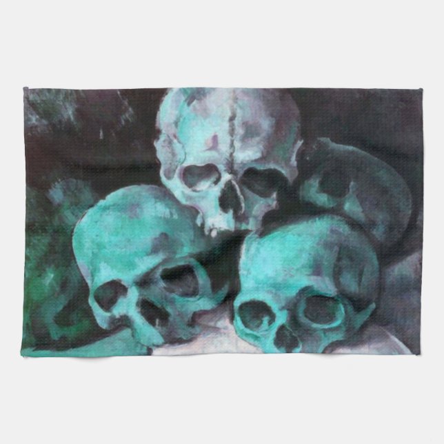 Pyramid of Skulls After Cezanne Tea Towel (Horizontal)