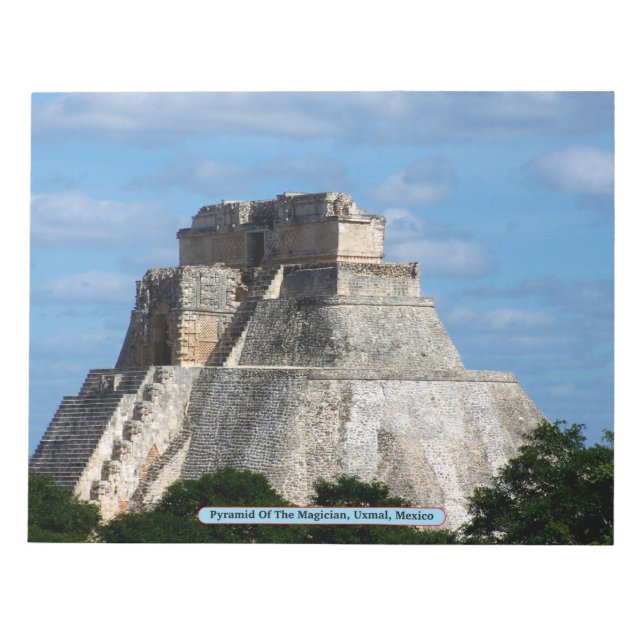 Pyramid Of The Magician, Uxmal, Mexico Notepad (Front)