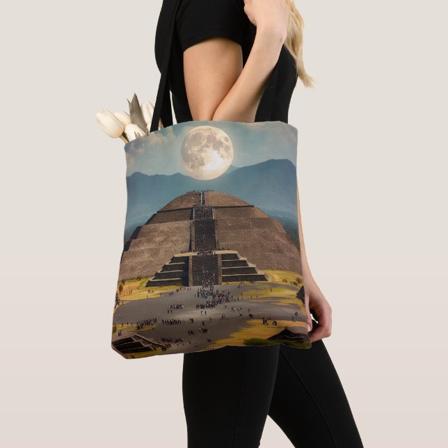 Pyramid of the Moon, Teotihuacan, Mexico Travel Tote Bag (Close Up)