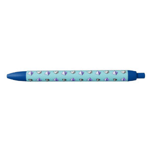 Pyramid Pattern Geometric Geek Math Lover Blue Ink Pen