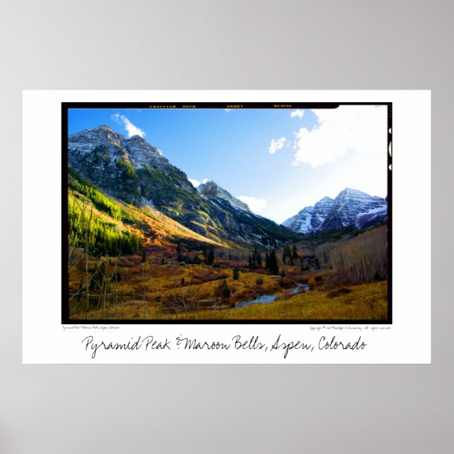 Pyramid Peak & Maroon Bells, Aspen, Colorado Poster (Front)