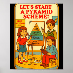 Pyramid Scheme Funny Blackcraft Cult Dark Humor Sa Poster
