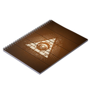 Pyramid with eye spiral notebook