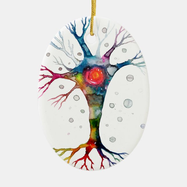 Pyramidal neuron in the neocortex ceramic tree decoration (Front)