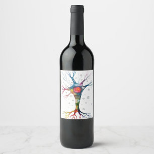 Pyramidal neuron in the neocortex wine label