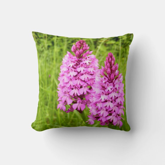 Pyramidal Orchid Throw Cushion (Front)