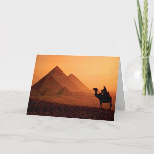 Pyramids and Camel Greeting Card (Front)