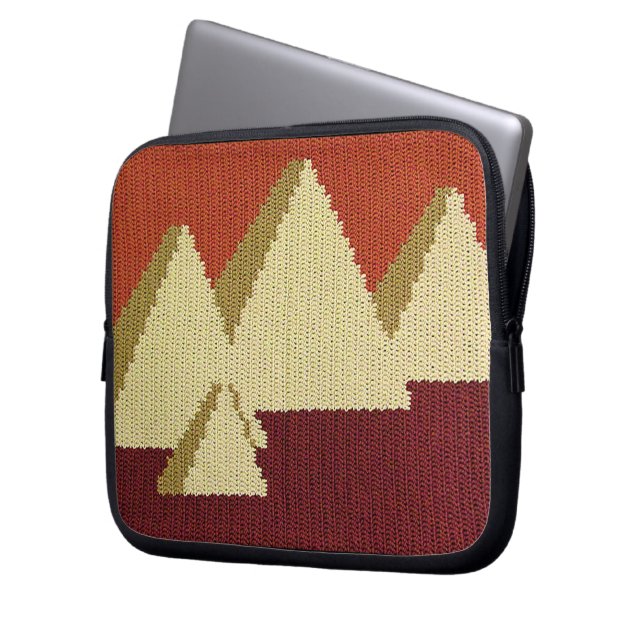 Pyramids Artisan Crochet Print Electronics Bag     (Front Left)