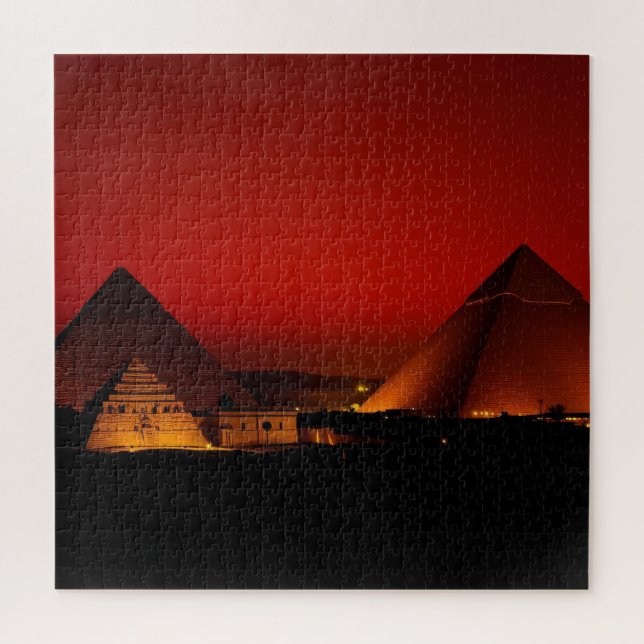 Pyramids at Red Sunset Jigsaw Puzzle (Vertical)