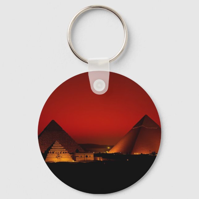 Pyramids at Red Sunset Key Ring (Front)