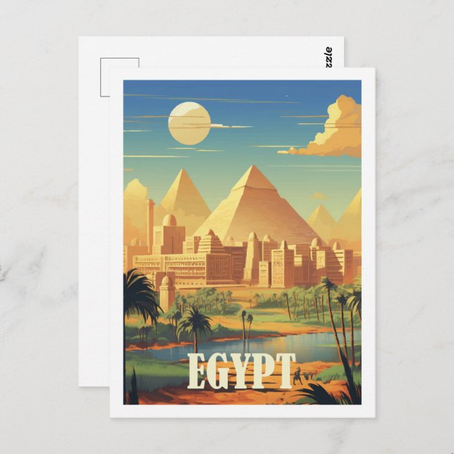 Pyramids Egypt Famous Travel Place Postcard (Front/Back)