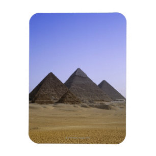Pyramids in desert Cairo, Egypt Magnet