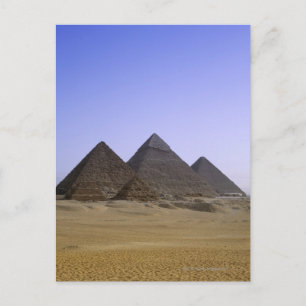 Pyramids in desert Cairo, Egypt Postcard