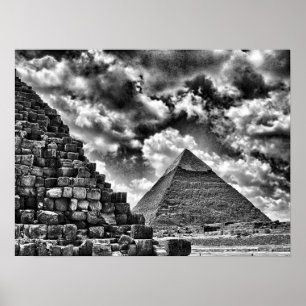 Pyramids in Giza, Cairo, Egypt Poster
