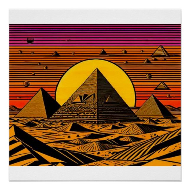 Pyramids in the desert poster (Front)