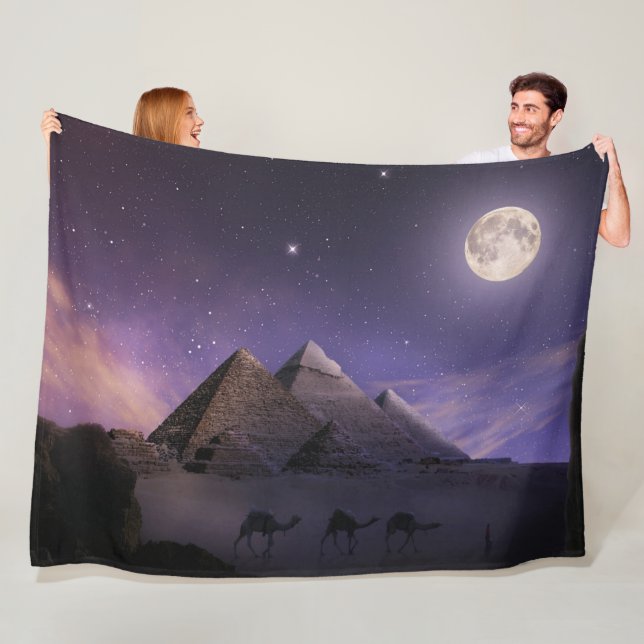PYRAMIDS in the MOONLIGHT Fleece Blanket (In Situ)