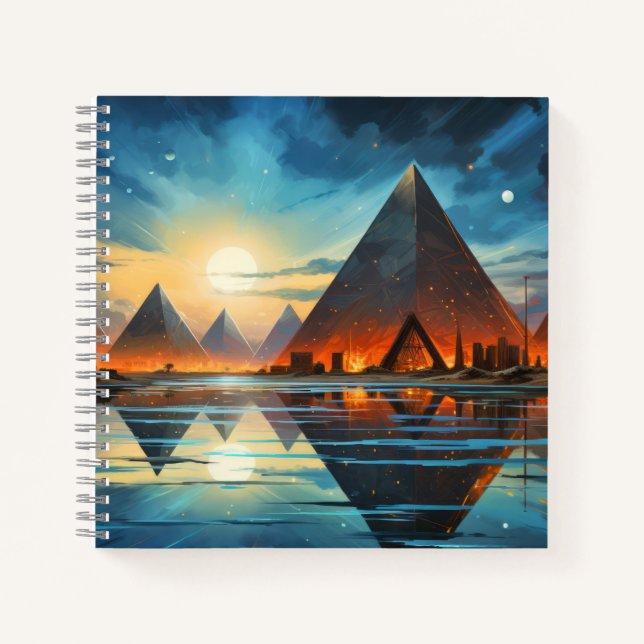Pyramids Mystic Concept Abstract Colourful Scenery Notebook (Front)