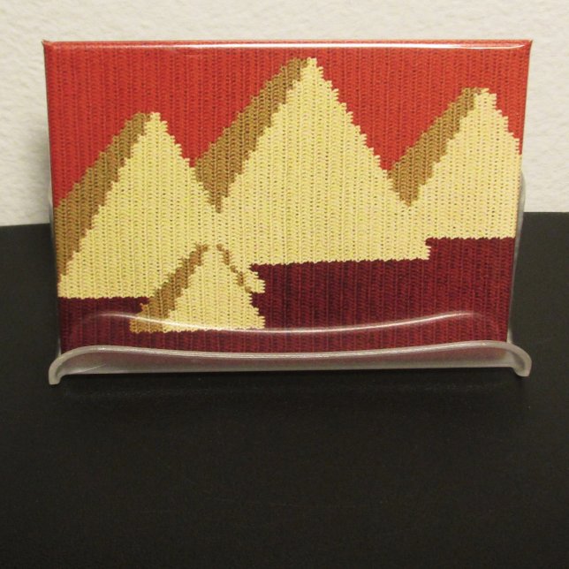 Pyramids Natural Rust Beige Artisan Crochet Print Magnet (Creator Uploaded)