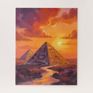 Pyramids of Egypt Sunset Travel Jigsaw Puzzle