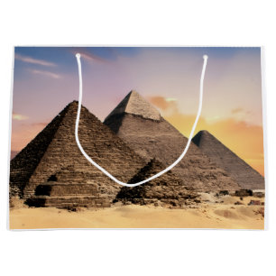 pyramids of giza Ancient Egypt Desert landscape Large Gift Bag